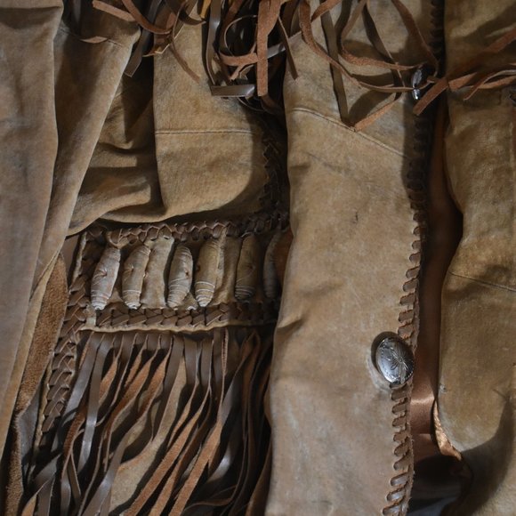 Scully Western Leather Fringed and beaded decorations on Men's XL Jacket - Picture 12 of 16